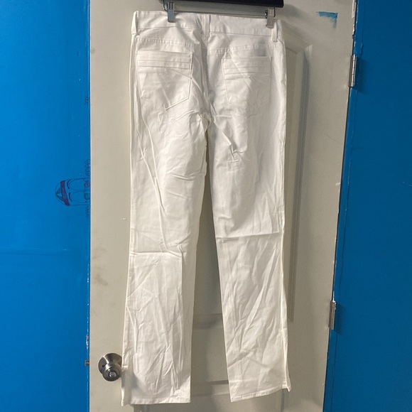 NEW KATE MCHALE white dress pants relaxed straight high waist trousers - Picture 4 of 9